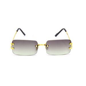 Men Women Sunglasses Square‎ Green Lens Fashion Gold Frame Rapper Icedout Lentes